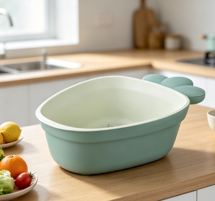 2-In-1 Draining And Washing Bowl; Dishwasher Safe - Image 2