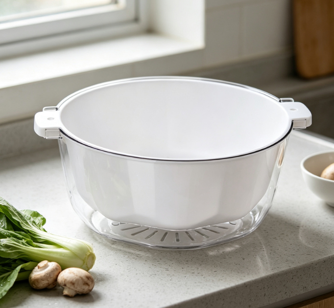 Detachable Double-Layer Draining Basket; For Washing Small Produce - Image 2
