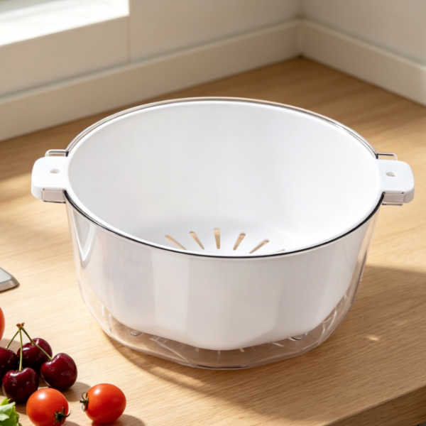 Detachable Double-Layer Draining Basket; For Washing Small Produce
