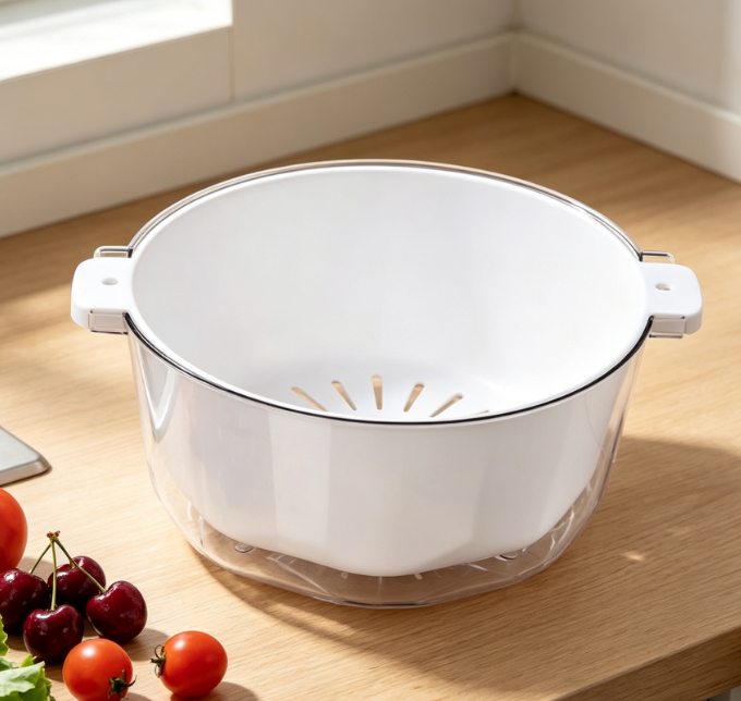 Detachable Double-Layer Draining Basket; For Washing Small Produce