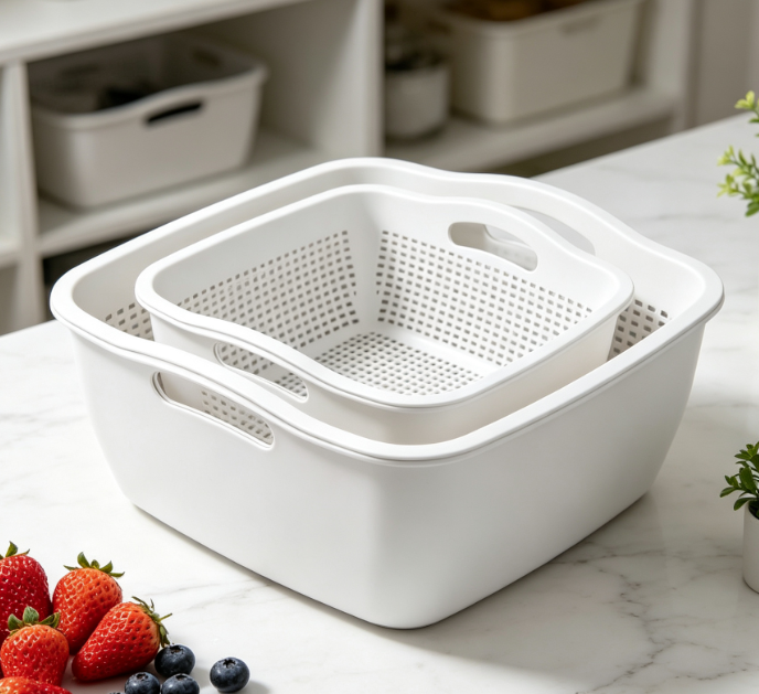 Multi-Layer Stackable Draining Basket; Kitchen Storage Style - Image 2