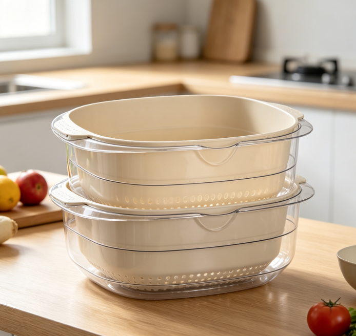 Detachable Colander Set; Portable And Efficient Draining