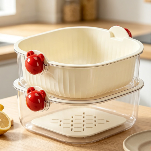 3-Tier Food Colander Set; For Washing Rice And Produce