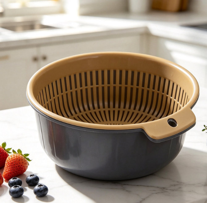 2-In-1 Colander; Combines Washing, Draining, And Mixing Functions - Image 2