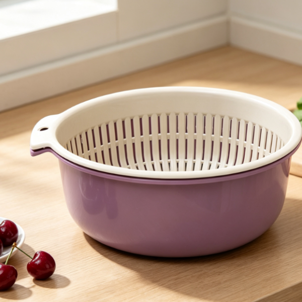 Detachable Dual-Layer Colander; Prep Basket With Handles