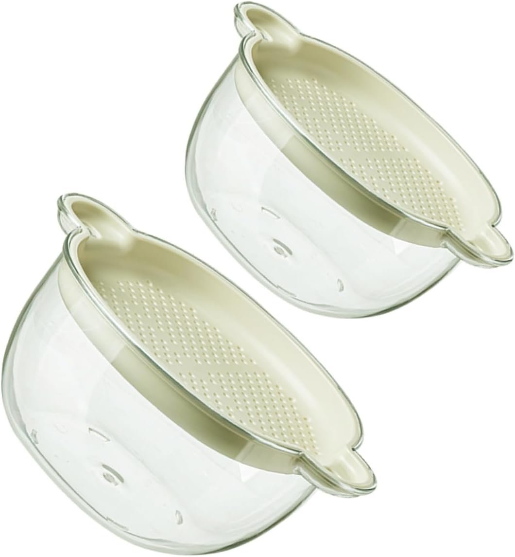 2-Piece Kitchen Draining Basket Set; For Rinsing And Storage