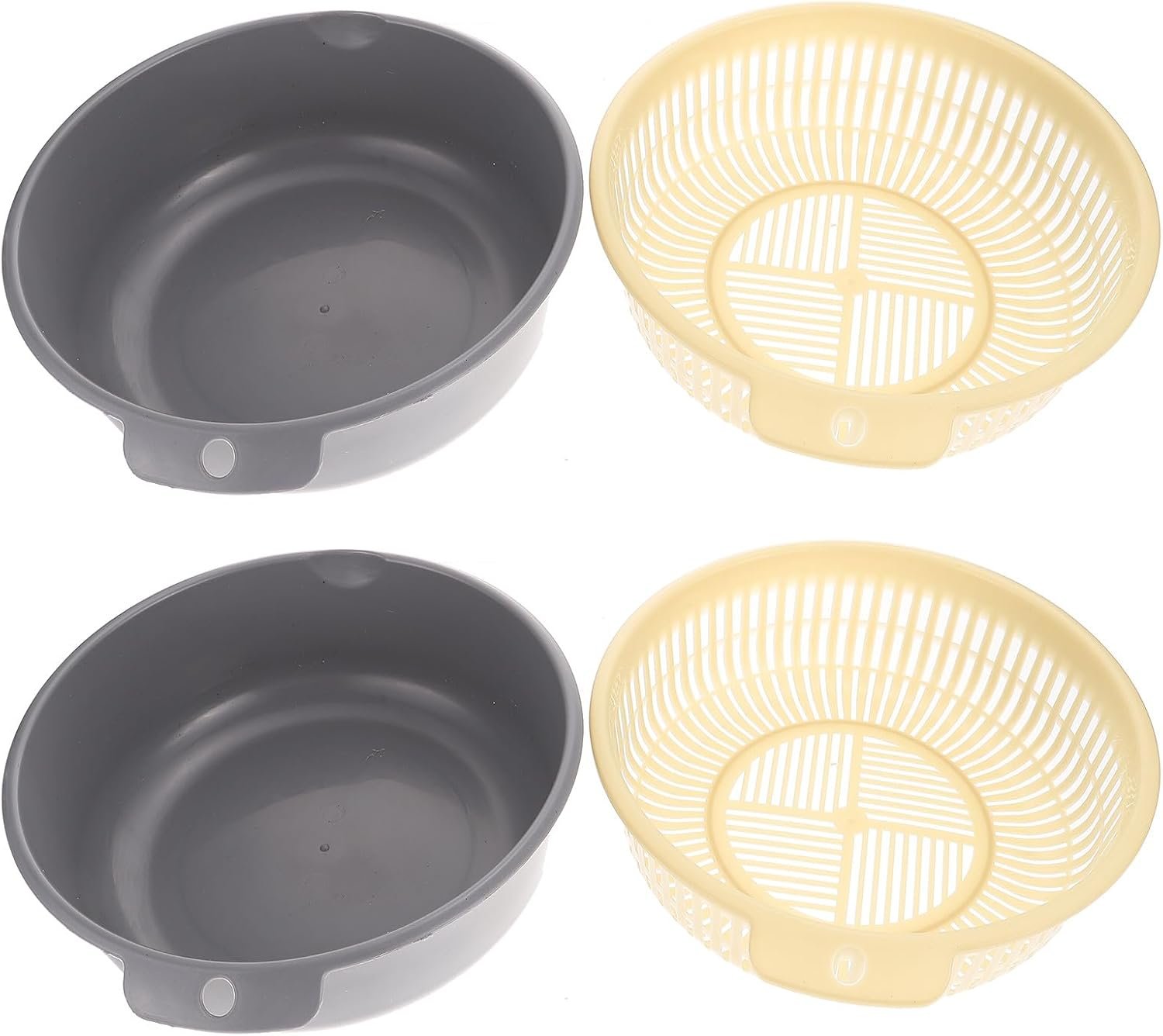 Large 2-Piece Draining Basket Set; For Home Rinsing And Draining