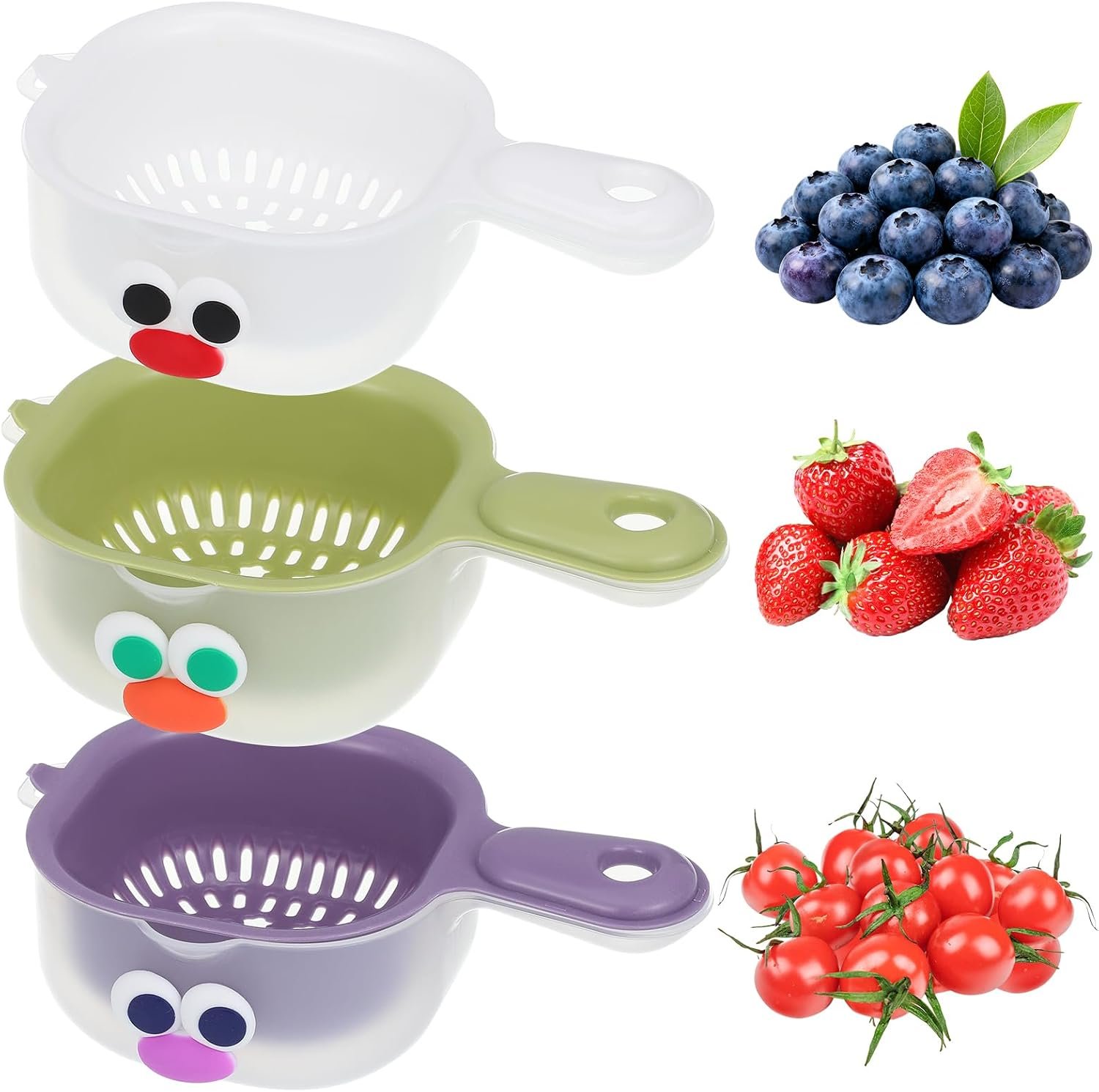 Small Colander With Handles; For Washing Berries And Cherry Tomatoes
